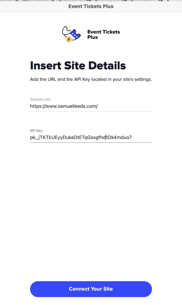 Events Ticket Plus Onboarding image details filled